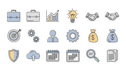 vector set of medieval shields and icons