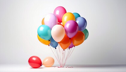 Studio Photography of Colorful Balloons on White Background