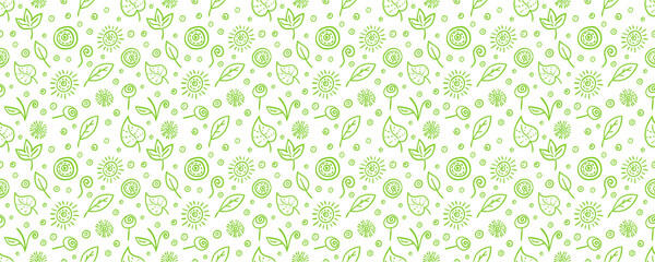 floral green seamless pattern - 1