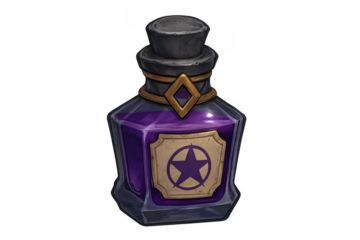 Purple magic potion bottle with star icon