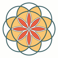 Geometric Abstract Bloom Flower Symbol Vector