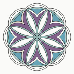 Geometric Petal Swirl in Circular Vector Form
