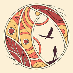 Rounded Abstract Vortex with Open Negative Space