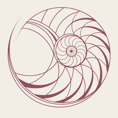 Rounded Abstract Spiral Core Vector Symbol