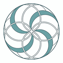 Soft Geometric Swirl Balanced Abstract Logo Design