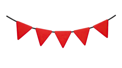 Red Triangular Bunting on a Black String