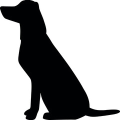 A grayscale illustration depicting a dog sitting in an upright position © Riyadh