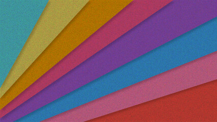 Abstract Layered Diagonal Color Stripes Background with Textured Grain Effect in Vibrant Retro Tones