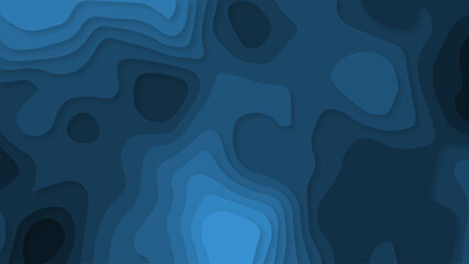 Abstract dark blue topographic map with swirling patterns and gradient shades	
