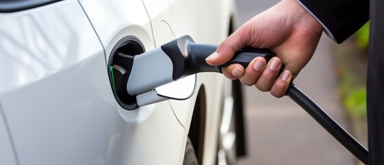 Electric car charging with sustainable energy.