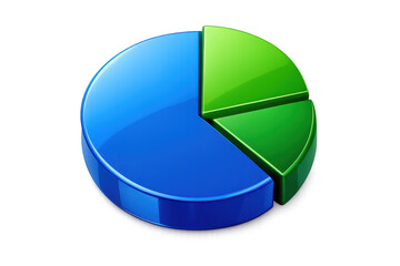 Fototapeta premium 3d pie chart presenting statistical data, marketing insights, and financial reports, isolated on a transparent background