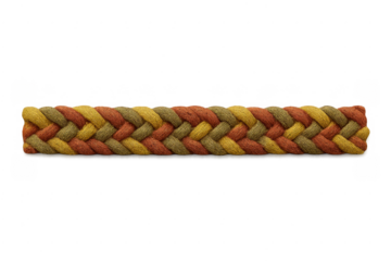 Colorful braided textile border with transparent background