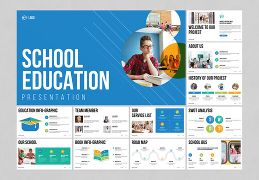 School Education Presentation Template Design Layout