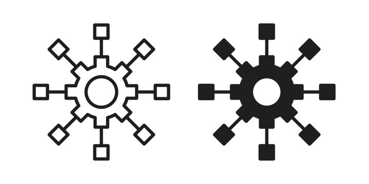 Algorithm icons Black vector illustration for social media, app, and web