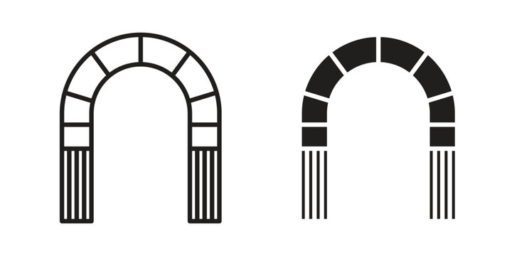 Archway icons Black vector illustration for social media, app, and web
