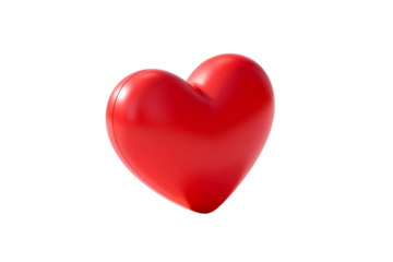 Red 3D Heart Shape Illustration on White Background