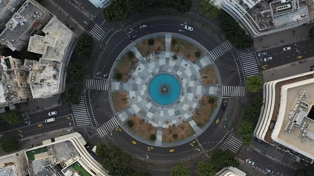 Aerial Drone Top View Dizengoff Square Tel Aviv

Drone footage showing Dizengoff Square circular plaza urban traffic Tel Aviv Israel 1.1.2026
