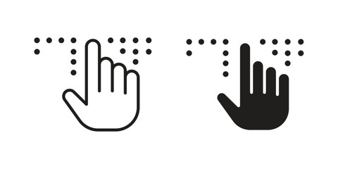 Obraz premium Braille icons Black vector illustration for social media, app, and web