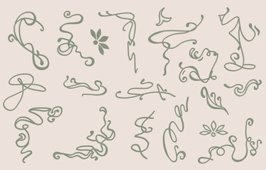 Line element object border frame with nouveau and art deco style © piixypeach