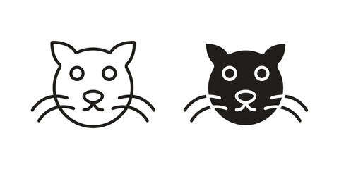 Obraz premium Cat icons Black vector illustration for social media, app, and web