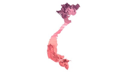 Vietnam Map Art - A Textured, Colorful Geographic Representation.