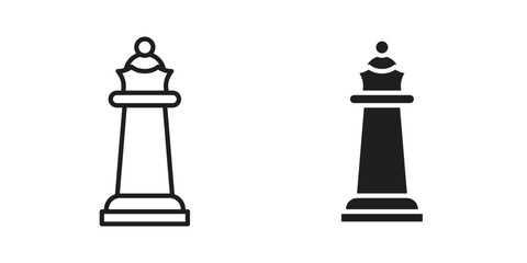 Chess queen icons Black vector illustration for social media, app, and web