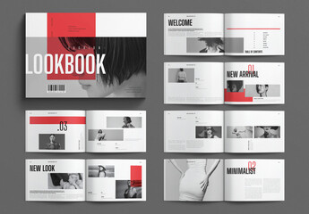 Fashion Lookbook Template Design Layout Landscape