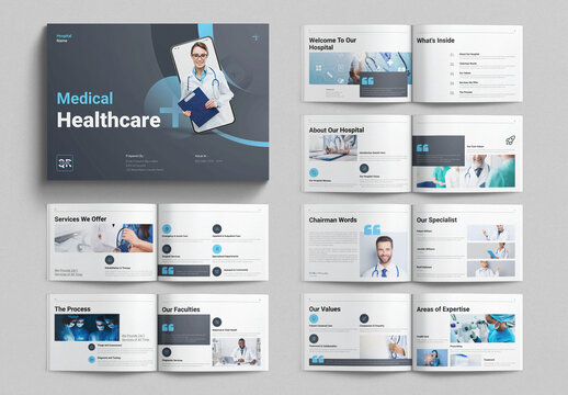 Medical Brochure Template Design Layout Landscape