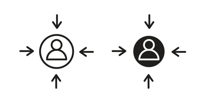 Customer centricity icons Black vector illustration for social media, app, and web