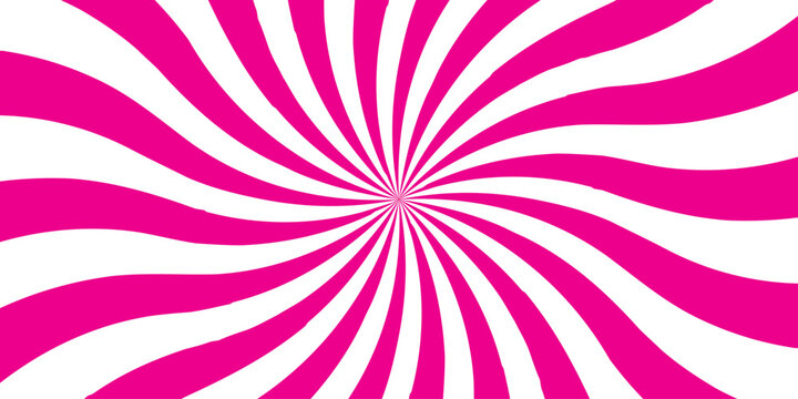 Sunburst Modern retro vintage sunrise pink sunbeam element spiral striped. Spiral starburst and striped pattern abstract geometric retro sunrays line wavy texture.	