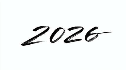 A brushstroke of the year 2026, a glimpse into the future. It's calligraphic representation of time