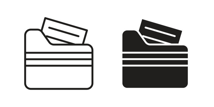 File folder icons Black vector illustration for social media, app, and web