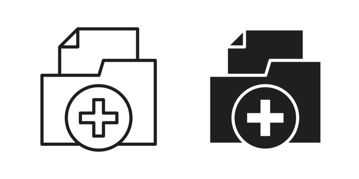 File medical icons Black vector illustration for social media, app, and web