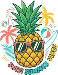 a vibrant pineapple club t shirt design with bold red graphics