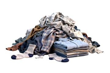 Pile of Mixed Laundry with Socks and Shirts