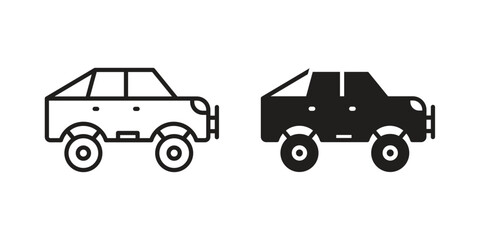 Monster truck icons Black vector illustration for social media, app, and web © iconic