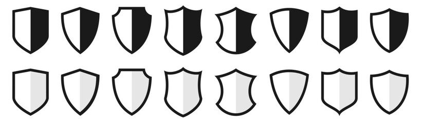 various shield, badges, emblem shape