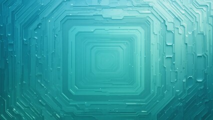 A concentric ripple square gradient illustration background blending ocean blue into sea glass green