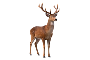 A majestic deer with large antlers standing
