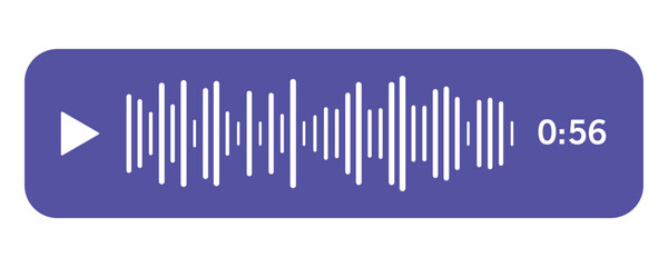 Chat Bubble with Sound Wave and Timer Icon, Voice Message UI Element. Voice memo. Message conversation, message element png
