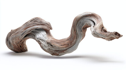 A weathered piece of driftwood, showcasing its unique shape and texture