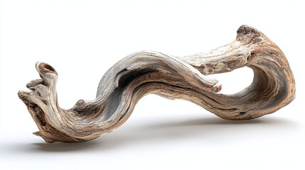Fototapeta premium A close-up shot of a unique, weathered driftwood piece with interesting shapes and textures
