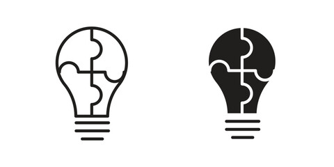 Problem solving icons Black vector illustration for social media, app, and web