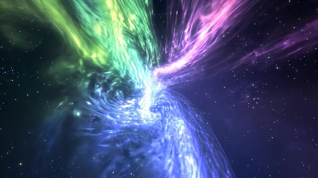 Cosmic Nebulae Spiral in Deep Space