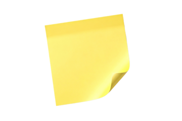 Yellow Sticky Note with Curled Corner