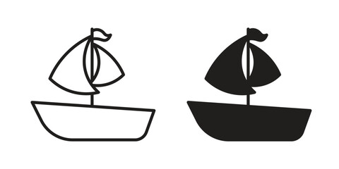 Sailboat icons Black vector illustration for social media, app, and web