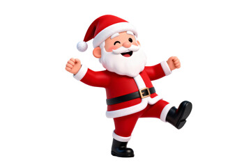 Fototapeta premium Cheerful 3D Santa Claus Dancing Joyfully