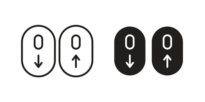 Scroll down up icons Black vector illustration for social media, app, and web