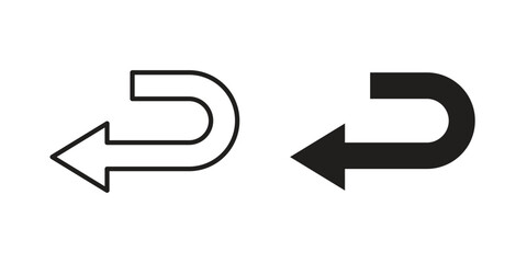 Send back icons Black vector illustration for social media, app, and web © iconic