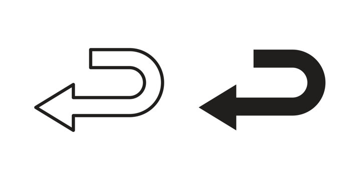 Send back icons Black vector illustration for social media, app, and web